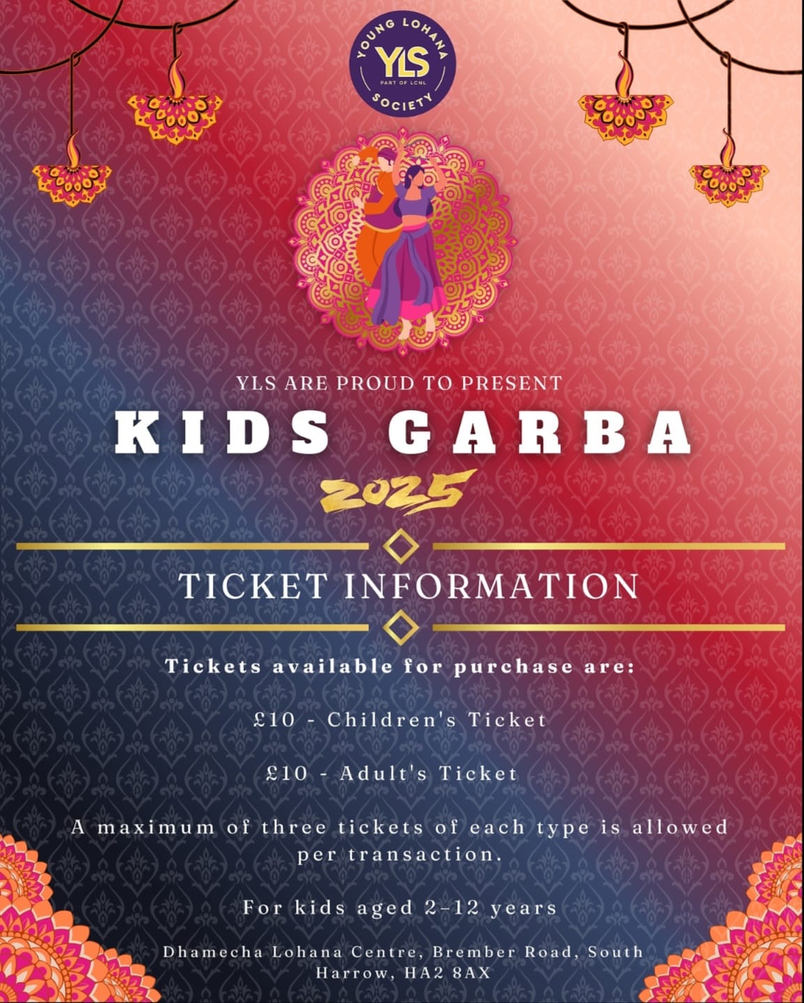 Poster for YLS Kids Garba