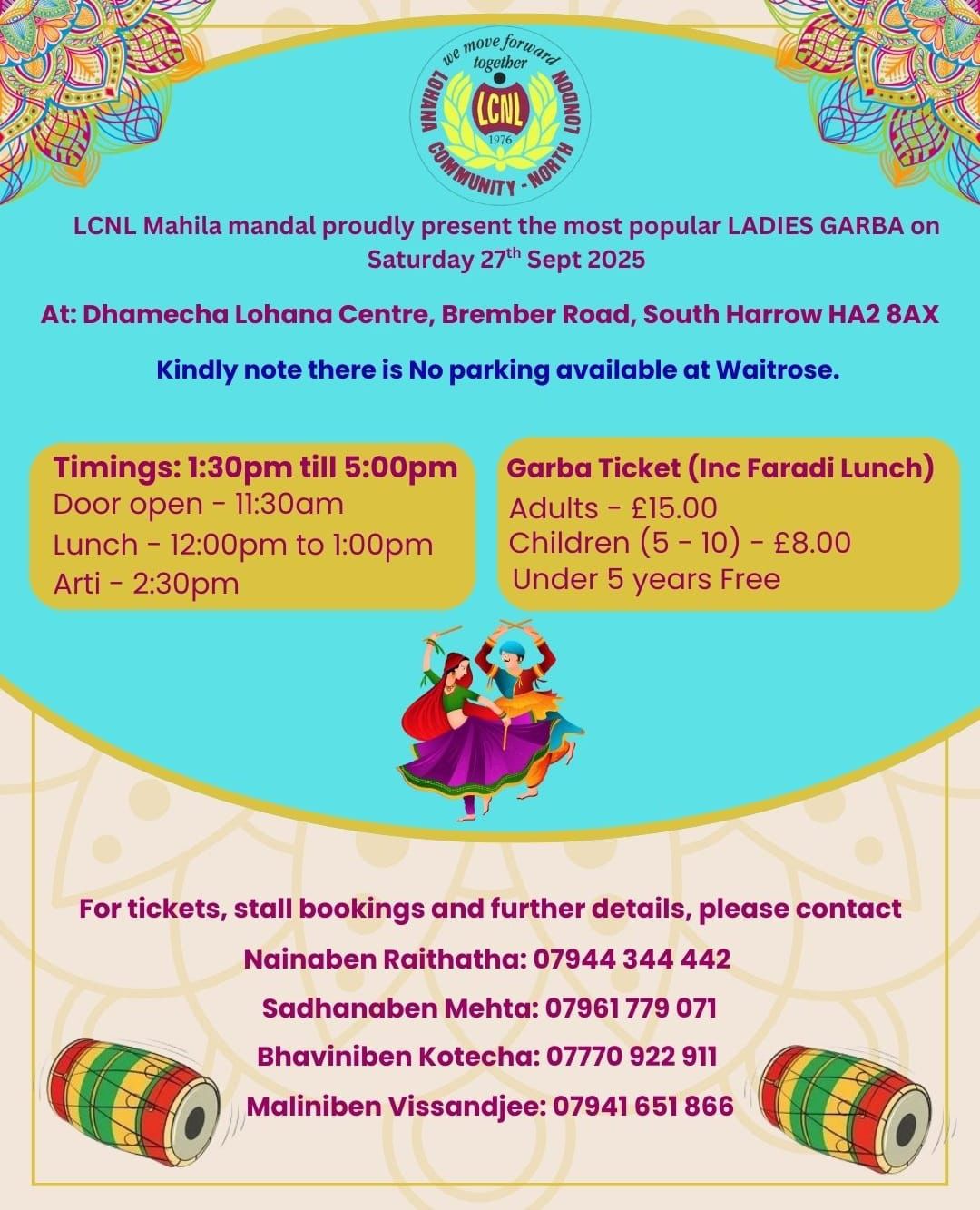 Poster for Mahila Ladies Garba