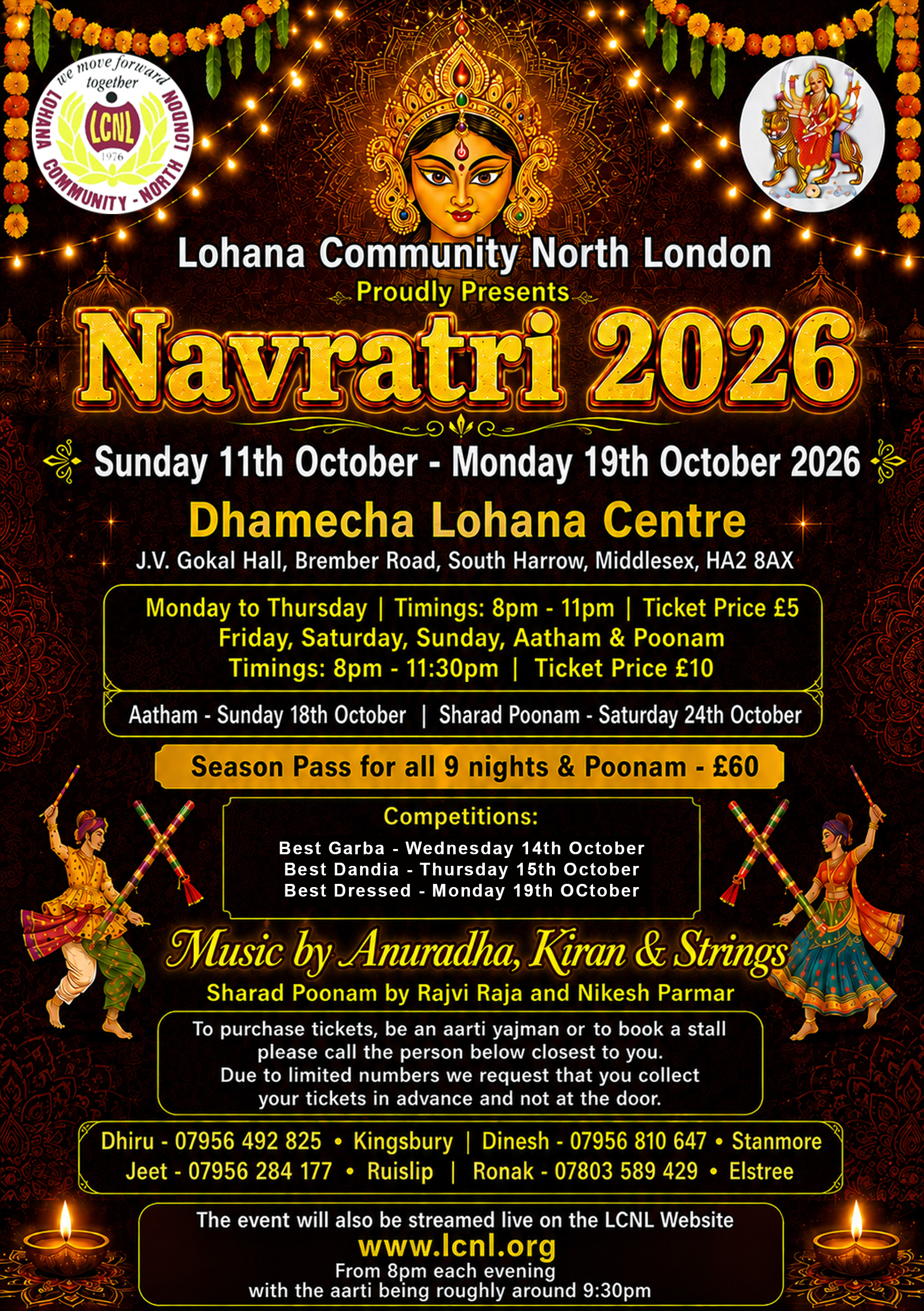Poster for LCNL Navratri 2026